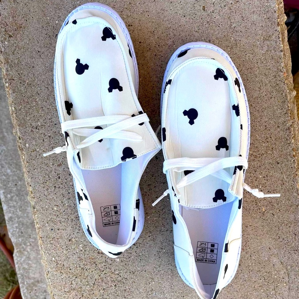 MICKEY MOUSE 
Knock off “Hey Dude” type shoe.
